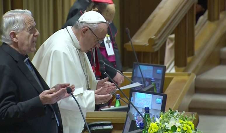 Papa Francisco durante cúpula no Vaticano para debater abusos sexuais na Igreja