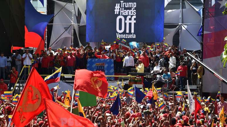 Maduro fez duras cr&iacute;ticas ao presidente dos EUA, Donald Trump, durante o discurso