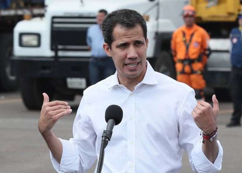 Juan Guaidó faz pronunciamento em Cúcuta, Colômbia