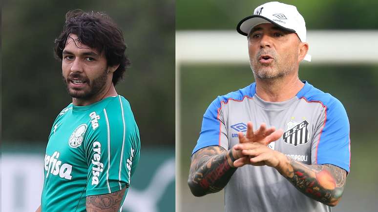 Ricardo Goulart, jogador do Palmeiras, e Jorge Sampaoli, técnico do Santos