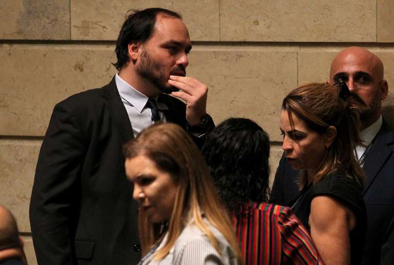 O vereador Carlos Bolsonaro (PSL-RJ), filho do presidente Jair Bolsonaro, durante sessão na Câmara dos Vereadores, no centro do Rio de Janeiro (19/02/2019)