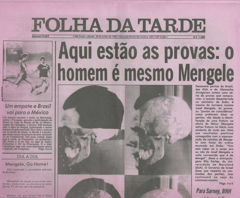 'Folha da Tarde' de 22 de junho de 1985 acata veredicto de especialistas