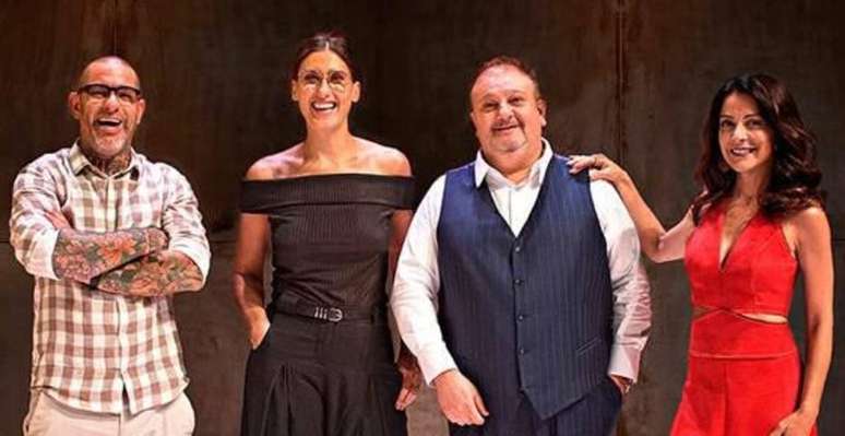 Henrique Fogaça, Paola Carosella, Érick Jacquin e Ana Paula Padrão, do 'MasterChef Brasil'.