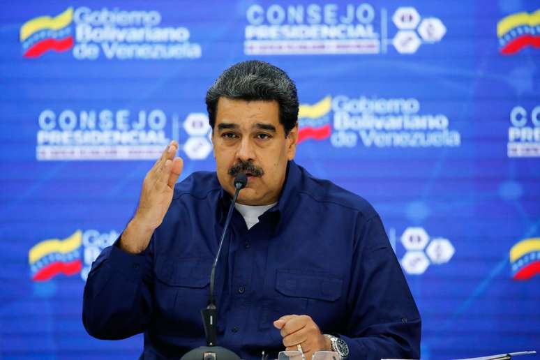 O presidente da Venezuela, Nicolás Maduro, durante reunião em Caracas