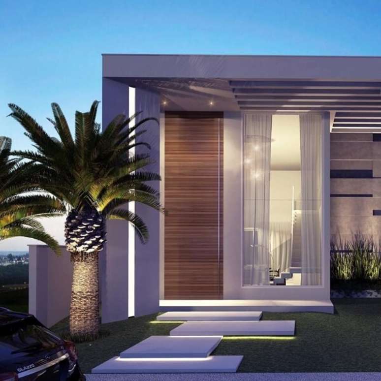 3- O telhado embutido deixa o resid&ecirc;ncia com um aspecto visual moderno. Fonte: Pinterest