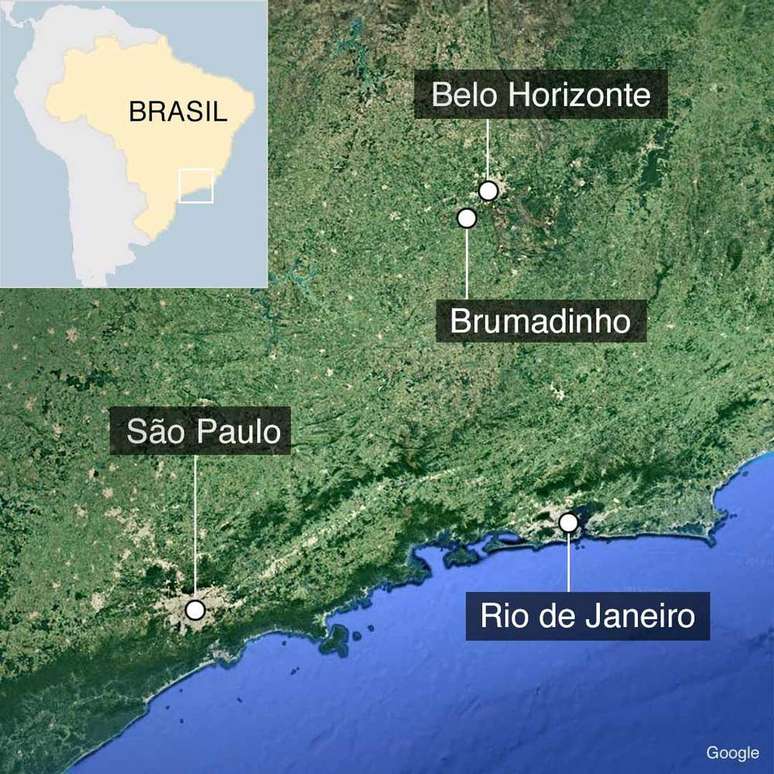 Mapa localizando Brumadinho