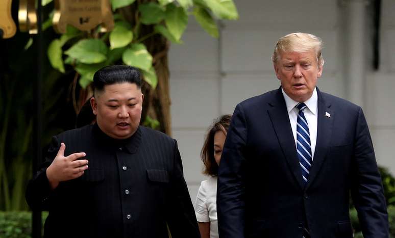 Kim Jong-Un, líder da Coreia do Norte, e Donald Trump, presidente dos Estados Unidos
