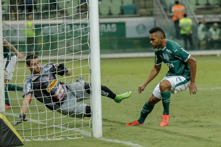 Borja do Palmeiras comemora gol durante partida entre Palmeiras e Ituano pela 9ª rodada do Campeonato Paulista 2019, no Allianz Parque, noite desta quarta-feira, 27.