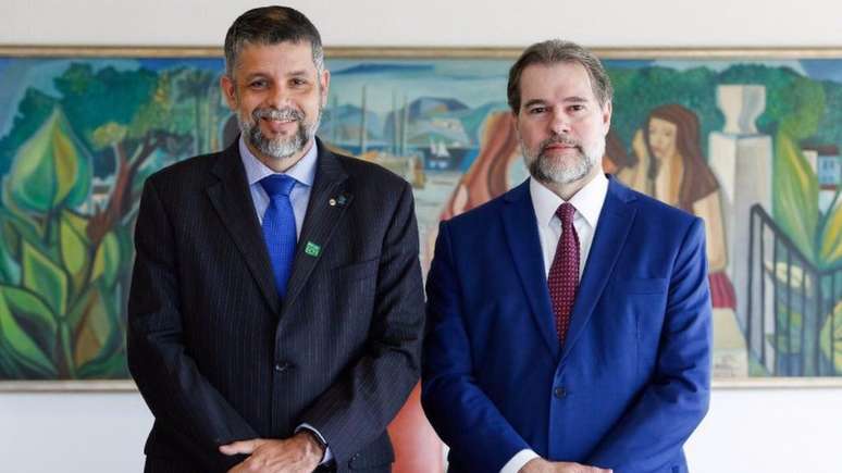 José Robalinho Cavalcanti (esq.), após reunião com Dias Toffoli (STF)