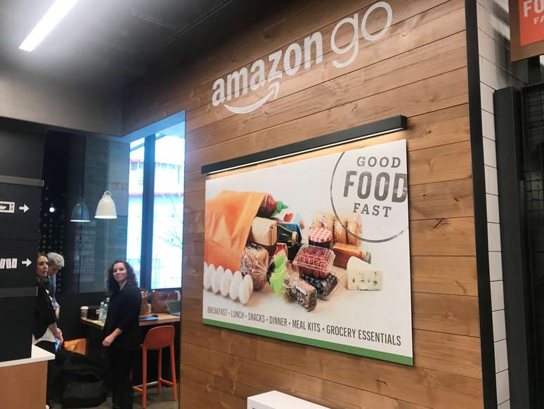 Imagem da primeira loja da Amazon em Seattle. 18/1/2018. Photo taken January 18, 2018.   REUTERS/Jeffrey Dastin 