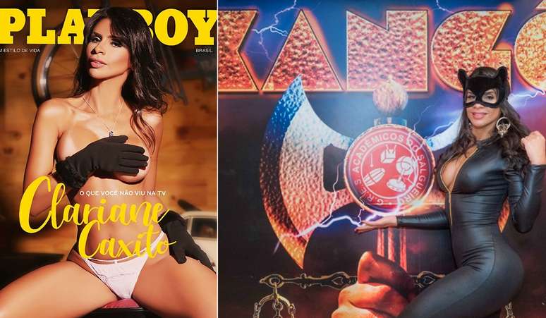 Clariane na capa da Playboy digital e em recente visita à quadra do Salgueiro