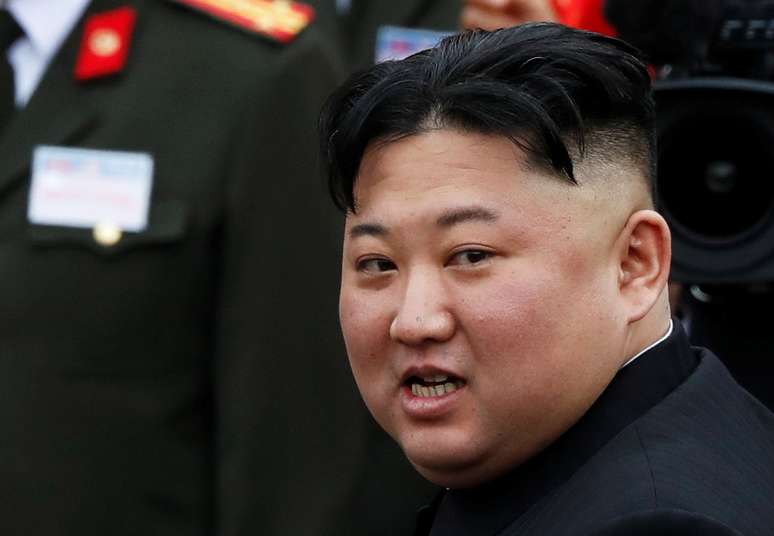 L&iacute;der da Coreia do Norte, Kim Jong Un, na esta&ccedil;&atilde;o de Dong Dang no Vietn&atilde;
02/03/2019 REUTERS/Kim Kyung-Hoon 
