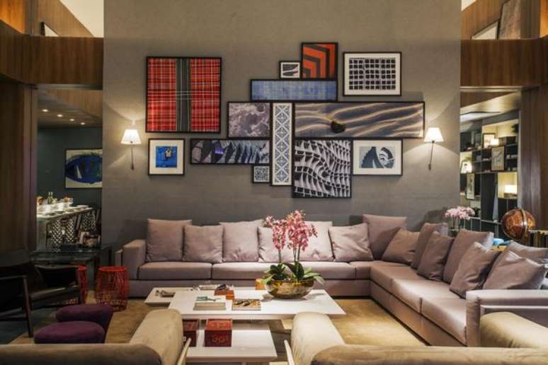 33-&nbsp; Combine os cinzas com cores de tintas mais vivas para destacar as cores de parede. Projeto de Concei&ccedil;&atilde;o Estrela Pinto.