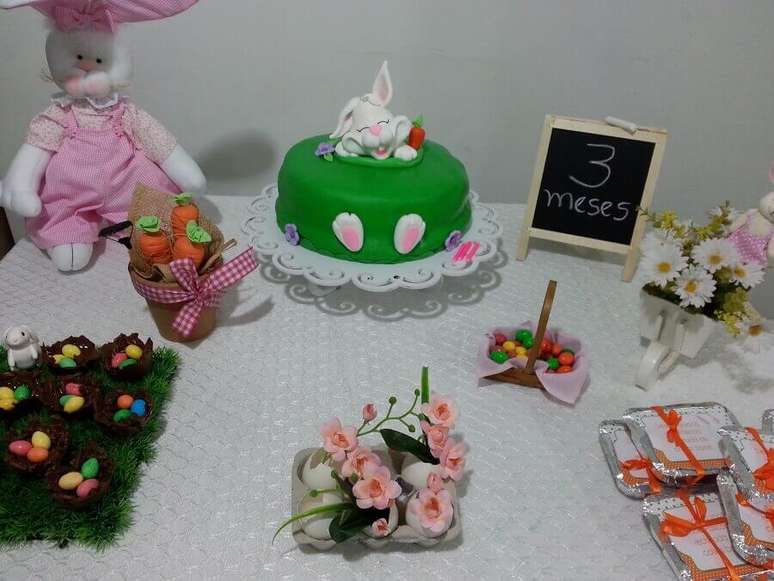 63. A p&aacute;scoa tamb&eacute;m pode virar temas para mesvers&aacute;rio simples &ndash; Foto: Elo7