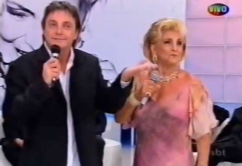 F&aacute;bio J&uacute;nior e Hebe Camargo.