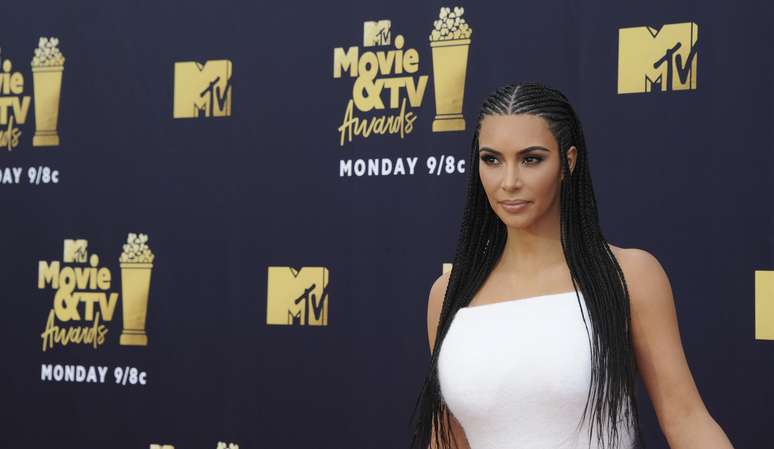 Kim Kardashian durante o MTV Movie and TV Awards, em 2018