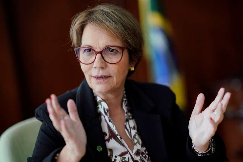 Tereza Cristina, ministra da Agricultura, em entrevista em Brasília
18/01/2019
REUTERS/Ueslei Marcelino