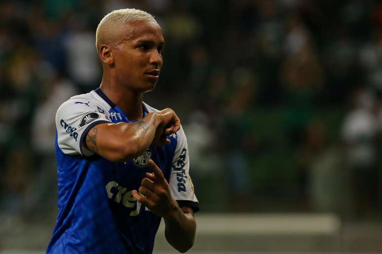 Deyverson comemora seu gol urante a partida entre Palmeiras x Melgar, realizada no Allianz Parque, válida pela 2ª rodada do Grupo F da Copa Libertadores 2019.