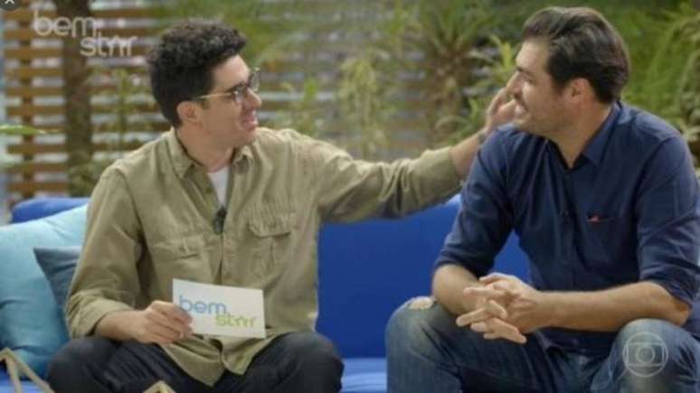 O humorista Marcelo Adnet e o ator Thiago Lacerda, em edição do programa 'Tá no Ar', da TV Globo.