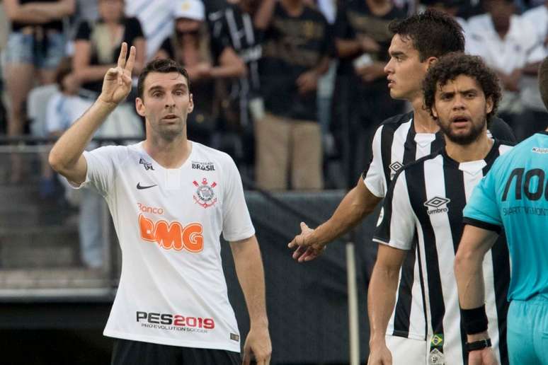 Mauro Boselli foi titular do Corinthians na partida contra o Santos (Foto: Daniel Augusto Jr/Agência Corinthians)