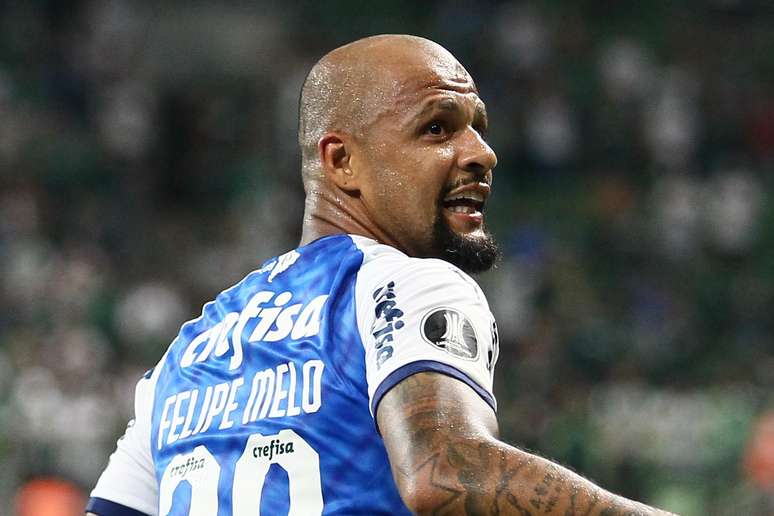 Felipe Melo, durante partida do Palmeiras contra o Melgar na Libertadores 2019, no Allianz Parque (12/03/2019)