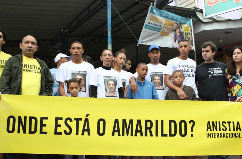 Manifestação organizada pela Anistia Internacional na comunidade da Rocinha em São Conrado, zona sul do Rio