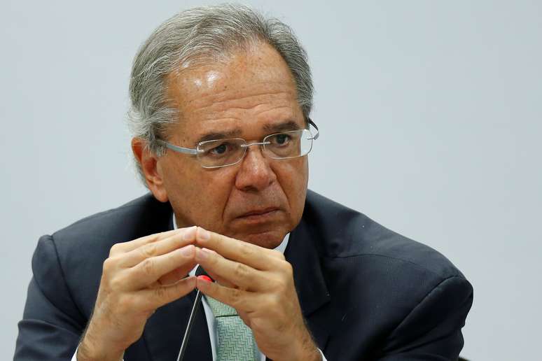 O ministro da Economia, Paulo Guedes, durante reunião com governadores em Brasília