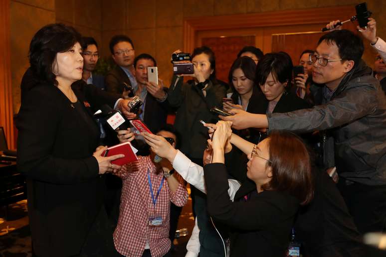 Vice-ministra das Relações Exteriores norte-coreana, Choe Son Hui
01/03/2019
Yonhap/via REUTERS