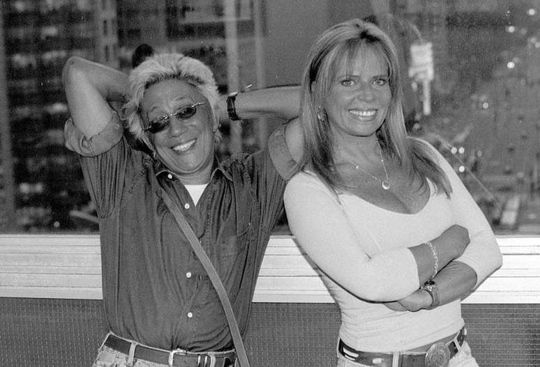 Clodovil ao lado de Cristina Rocha, com quem dividiu a apresenta&ccedil;&atilde;o do 'Mulheres'.