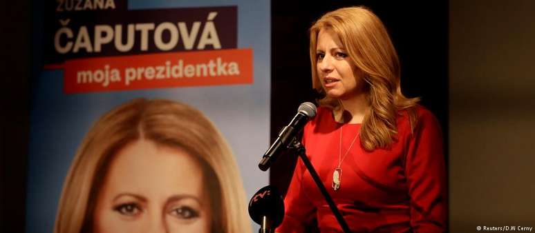 Caputova escolheu como slogan de campanha a frase: "Lutemos contra o mal"