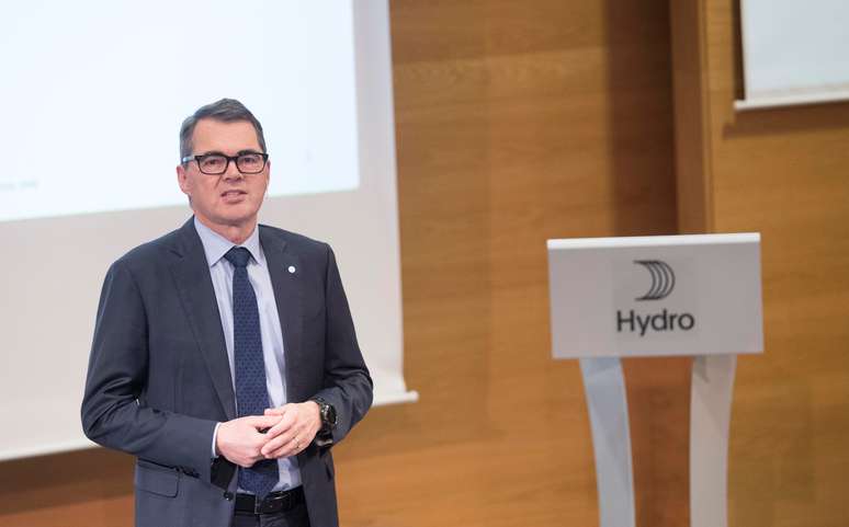 CEO da Norsk Hydro, Svein Richard Brandtzaeg, em Oslo
07/02/2019
NTB Scanpix/Terje Bendiksby via REUTERS