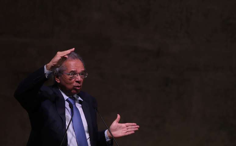 O ministro da Economia brasileiro, Paulo Guedes, durante evento no Rio de Janeiro
15/03/2019
REUTERS/Ricardo Moraes 