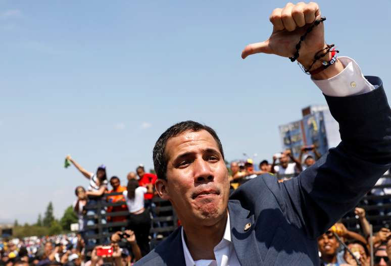 Juan Guaidó durante manifestação em Guacara
16/03/2019 REUTERS/Carlos Jasso