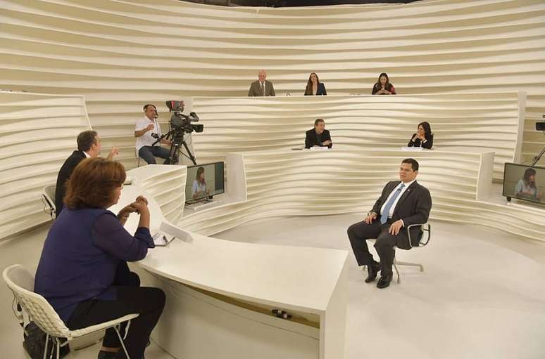 Presidente do Senado Federal, Davi Alcolumbre é entrevistado pelo programa Roda Viva, da TV Cultura, em São Paulo. 