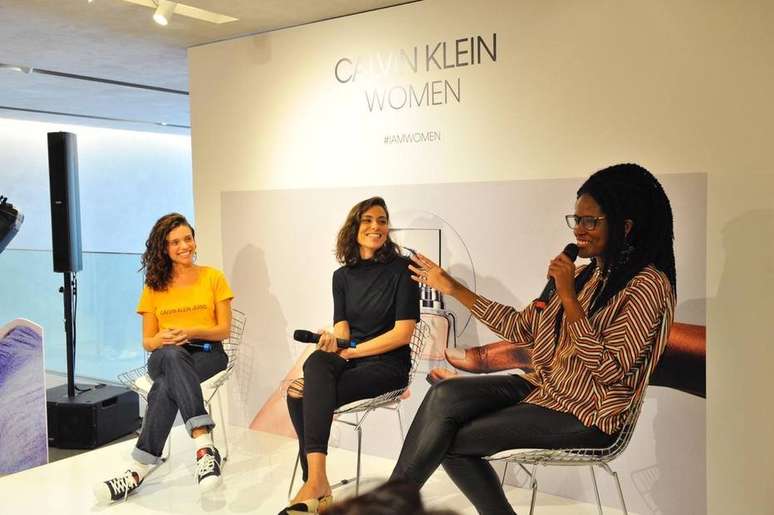 Bruna Linzmeyer, Maria Rita Alonso e Djamila Ribeiro no lançamento da fragrância Calvin Klein Women