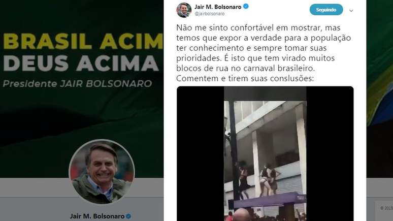 Tuíte de Bolsonaro já foi compartilhado 13,4 mil vezes e recebeu 87 mil curtidas desde sua publicação