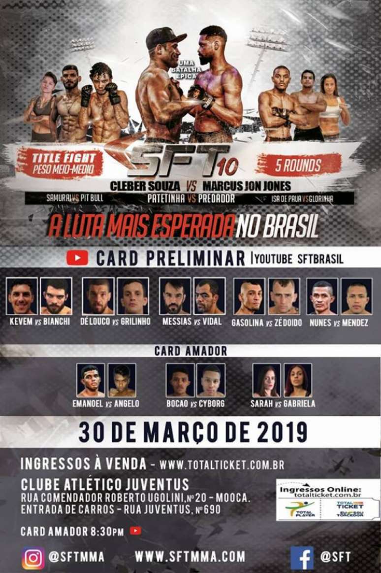 O SFT 10 está marcado para o próximo dia 30 de março e promete mais um show de MMA (Foto: Divulgação)