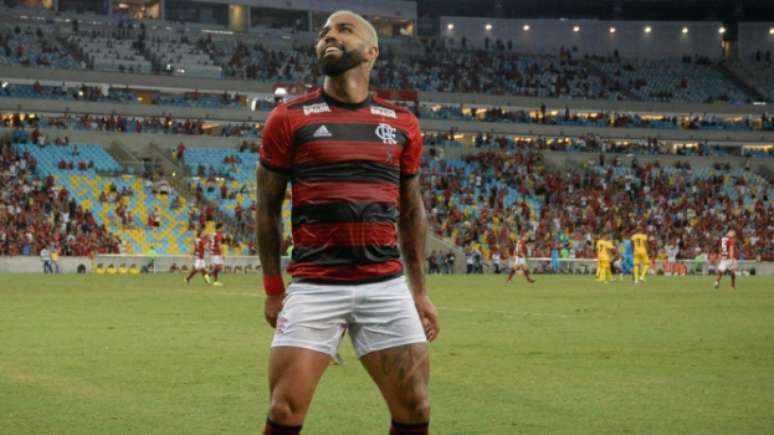 Gabigol dança "Nego Ney!" após marcar seu primeiro gol na vitória do Flamengo (Foto: Alexandre Vidal/Flamengo)