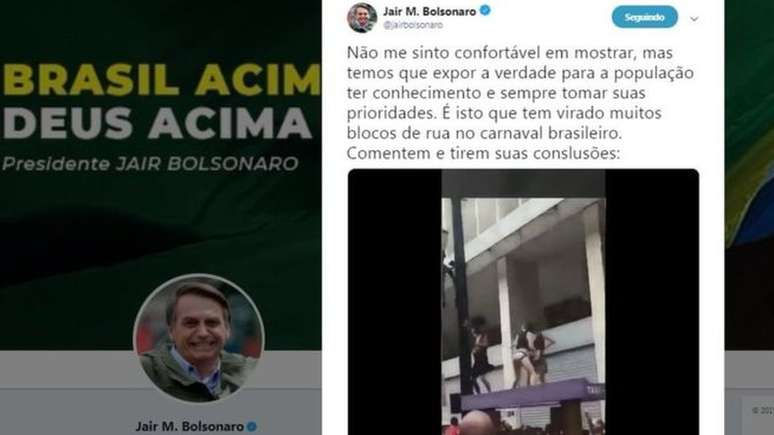 Postagem polêmica em conta de Bolsonaro foi apagada
