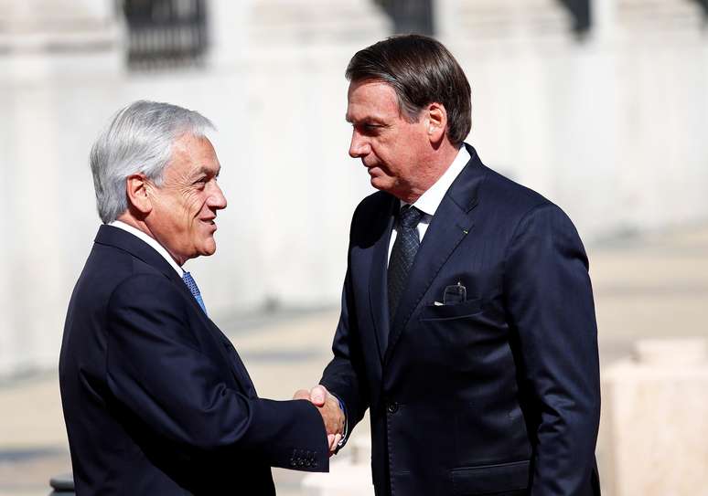 Presidente do Chile, Sebastián Piñera, e o presidente do Brasil, Jair Bolsonaro