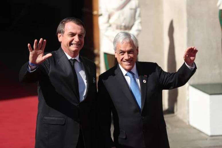 Jair Bolsonaro com o presidente do Chile, Sebastián Piñera