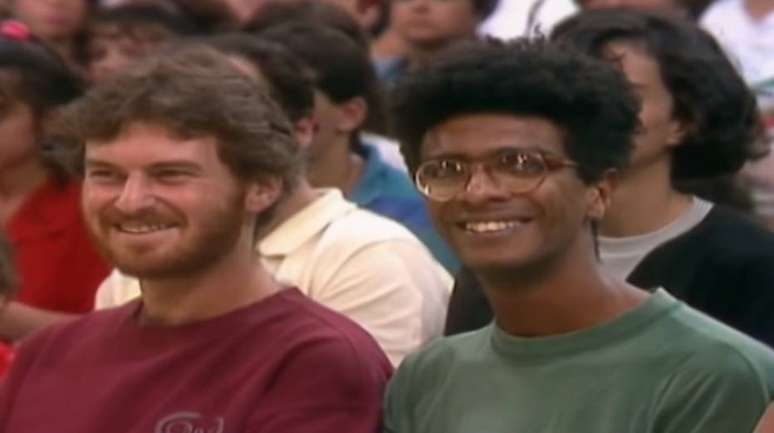 Beto Silva e Helio de La Pe&ntilde;a - equivocadamente chamado de 'Claudio de La Pe&ntilde;a' pelo apresentador no dia.