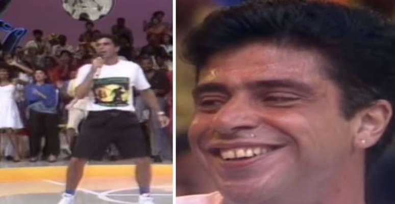 Lulu Santos no primeiro 'Doming&atilde;o do Faust&atilde;o', em 1989.