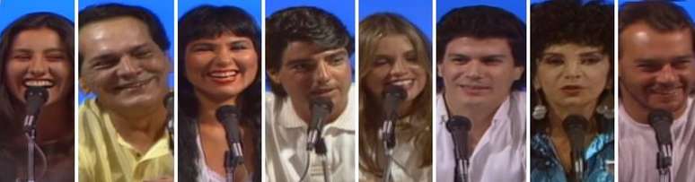 Cassia Kis, Lucio Mauro, Rosana, Jo&atilde;o Kleber, Tassia Camargo, Paulo Ricardo, Lady Francisco, e Paulo C&eacute;sar Grande na estreia do 'Doming&atilde;o do Faust&atilde;o'.