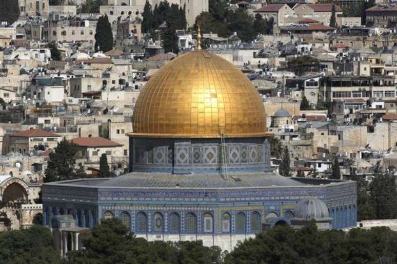 Vista do Monte do Templo, ou Esplanada das Mesquitas, em Jerusalém