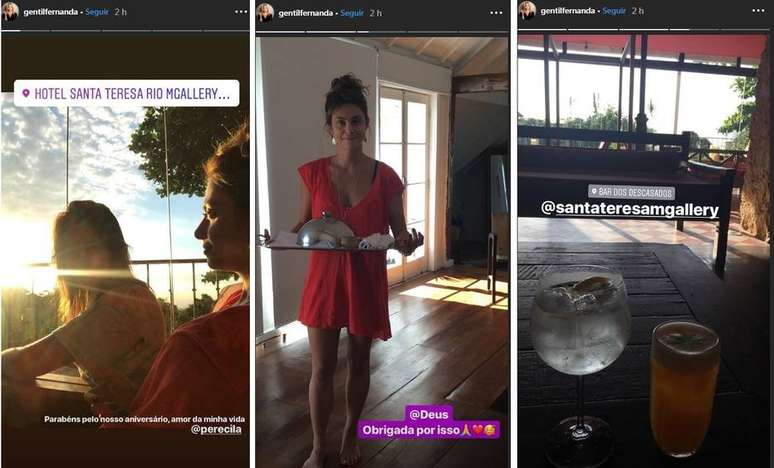 Fernanda Gentil compartilhou os momentos ao lado da namorada por stories do Instagram.