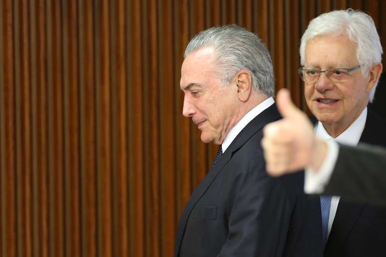 Temer e Moreira Franco participam de evento no Pal&aacute;cio do Planalto, em 2017
23/08/2017
REUTERS/Adriano Machado/File Photo
