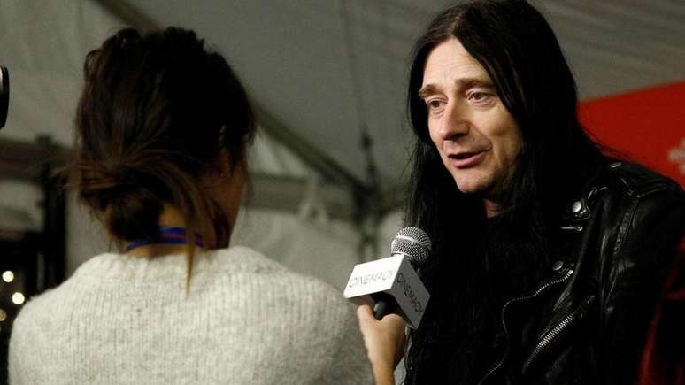 O diretor de Lords of Chaos Jonas Åkerlund no lançamento do filme no festival de Sundance (Crédito: Alamy)