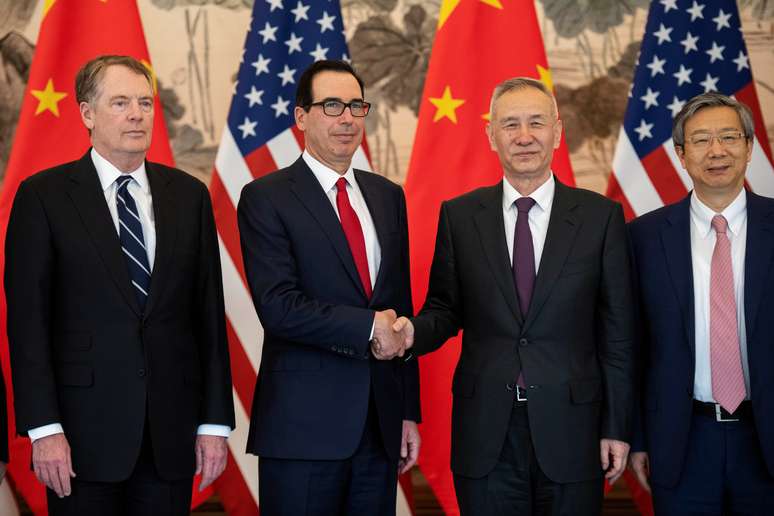 Autoridades dos EUA e da China após reunião sobre comércio em Pequim
29/03/2019
Nicolas Asfouri/Pool via REUTERS