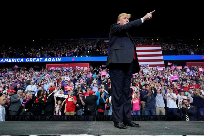 Presidente dos EUA, Donald Trump, durante comício em Grand Rapids, Michigan
28/03/2019
REUTERS/Joshua Roberts